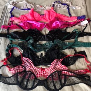 No padding sheer mesh bras bundle sizes 36C/34D/ Large